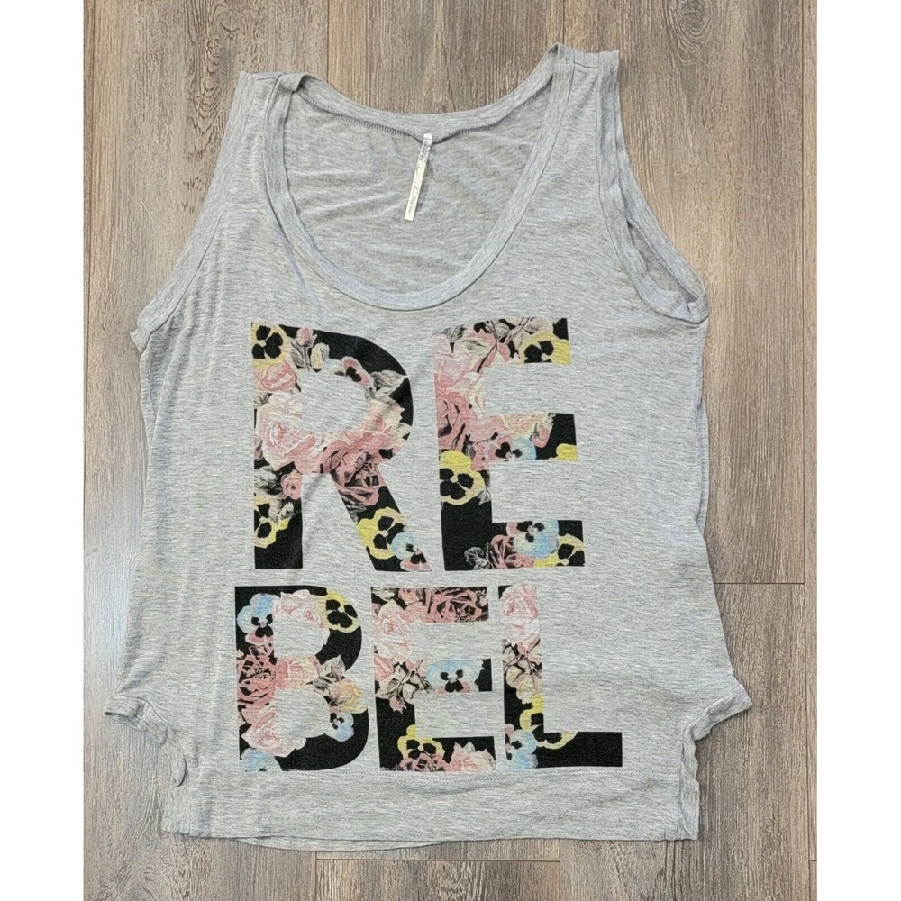 JC Fits Inc Gray Rebel Tank Top Shirt Womens Size L